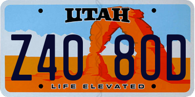 UT license plate Z408OD