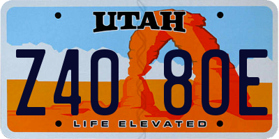 UT license plate Z408OE