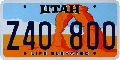 UT license plate Z408OO