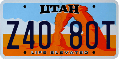 UT license plate Z408OT