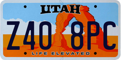 UT license plate Z408PC