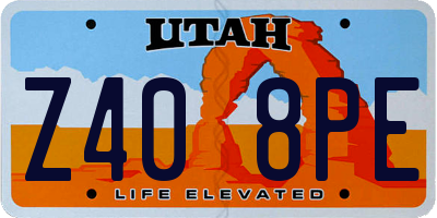 UT license plate Z408PE