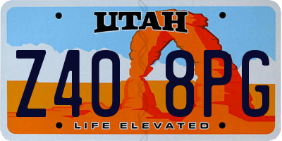 UT license plate Z408PG
