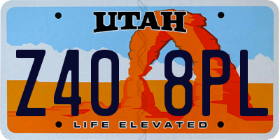 UT license plate Z408PL