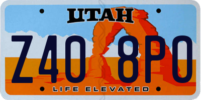 UT license plate Z408PO