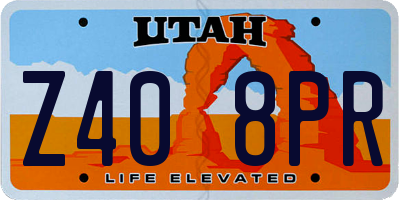 UT license plate Z408PR