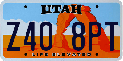 UT license plate Z408PT