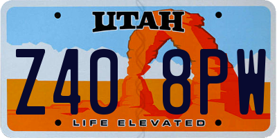 UT license plate Z408PW
