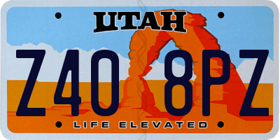 UT license plate Z408PZ