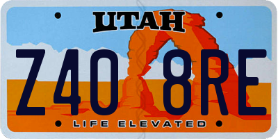 UT license plate Z408RE