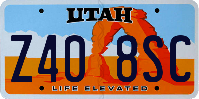 UT license plate Z408SC