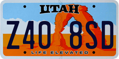 UT license plate Z408SD