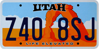 UT license plate Z408SJ