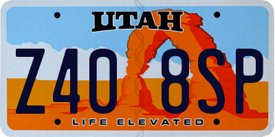 UT license plate Z408SP