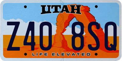 UT license plate Z408SQ