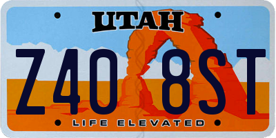 UT license plate Z408ST