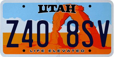 UT license plate Z408SV