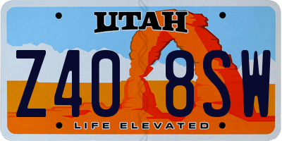 UT license plate Z408SW