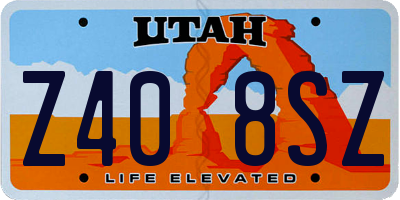 UT license plate Z408SZ