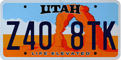 UT license plate Z408TK