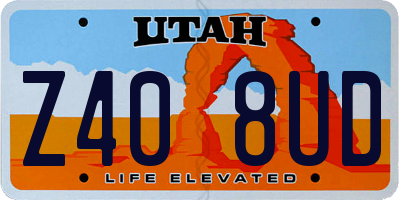 UT license plate Z408UD