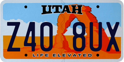 UT license plate Z408UX