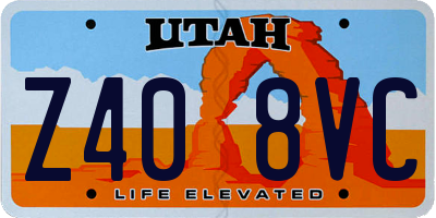 UT license plate Z408VC
