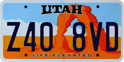 UT license plate Z408VD