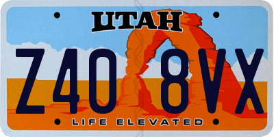 UT license plate Z408VX