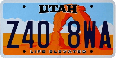UT license plate Z408WA