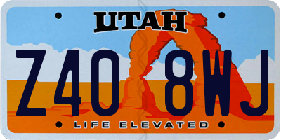 UT license plate Z408WJ