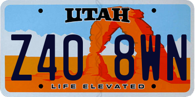 UT license plate Z408WN