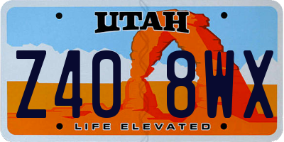 UT license plate Z408WX