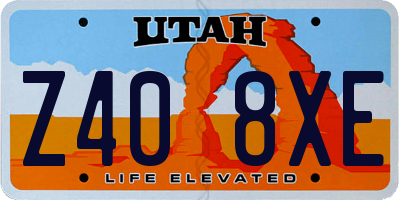 UT license plate Z408XE
