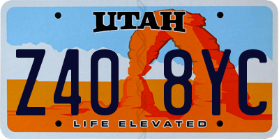 UT license plate Z408YC