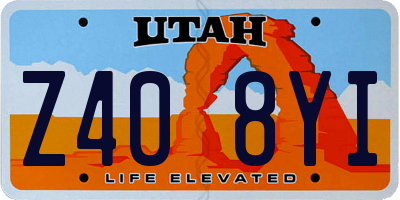 UT license plate Z408YI