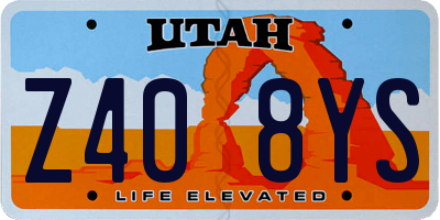 UT license plate Z408YS