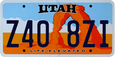 UT license plate Z408ZI