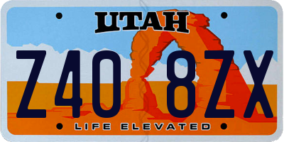 UT license plate Z408ZX