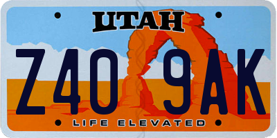 UT license plate Z409AK