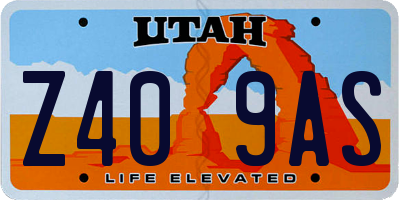 UT license plate Z409AS