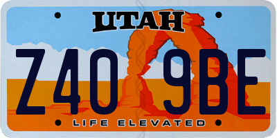 UT license plate Z409BE