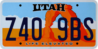 UT license plate Z409BS
