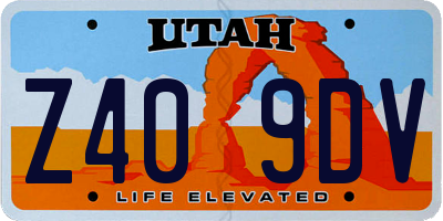 UT license plate Z409DV