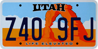UT license plate Z409FJ
