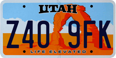 UT license plate Z409FK