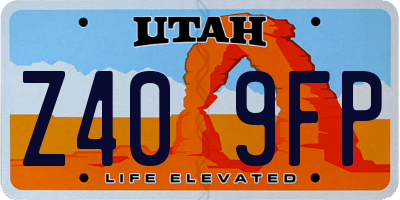 UT license plate Z409FP