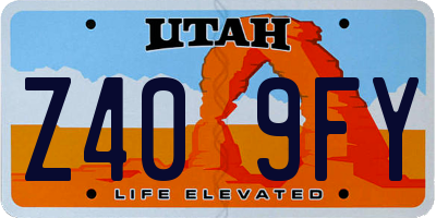 UT license plate Z409FY