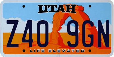 UT license plate Z409GN