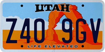UT license plate Z409GV